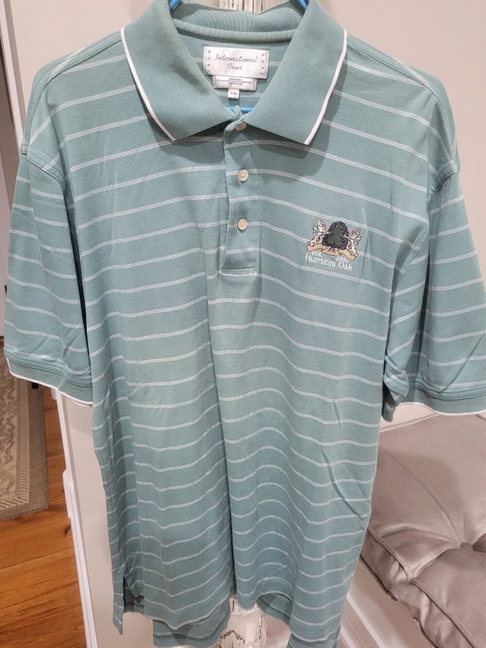 Men IZOD Club Hunters Oak International Tour Polo Shirt Medium Short Sleeve Golf